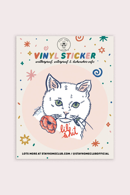 Lil' Shit Vinyl Cat Sticker (new design)