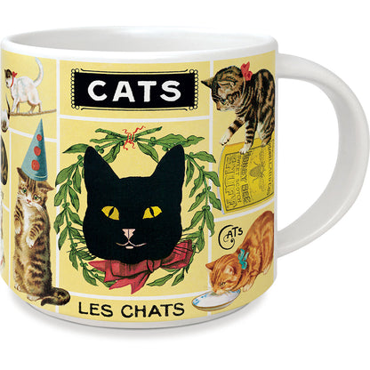 Vintage Cats Ceramic Mug (14oz)