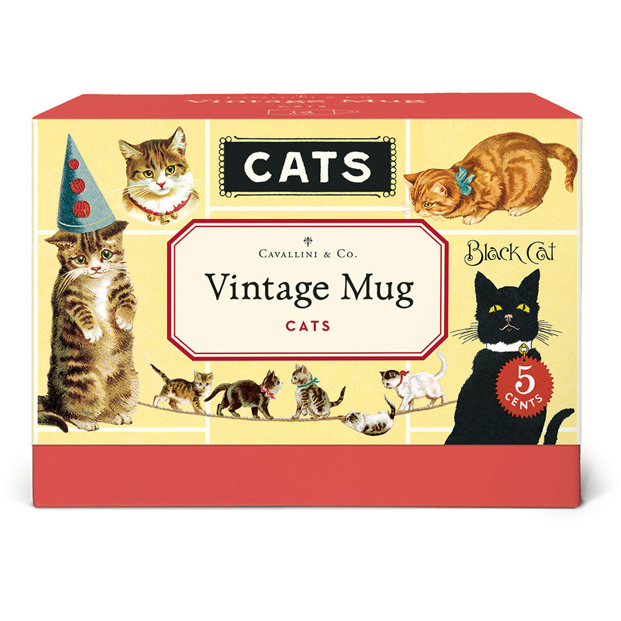 Vintage Cats Ceramic Mug (14oz)