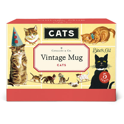 Vintage Cats Ceramic Mug (14oz)