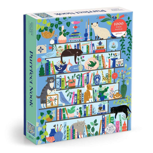 Purrfect Nook Cats & Books 1000 Piece Puzzle