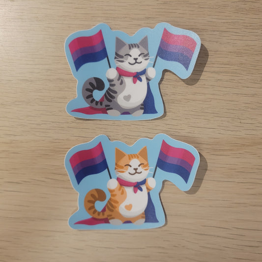 Bisexual Pride Flag Cat Sticker