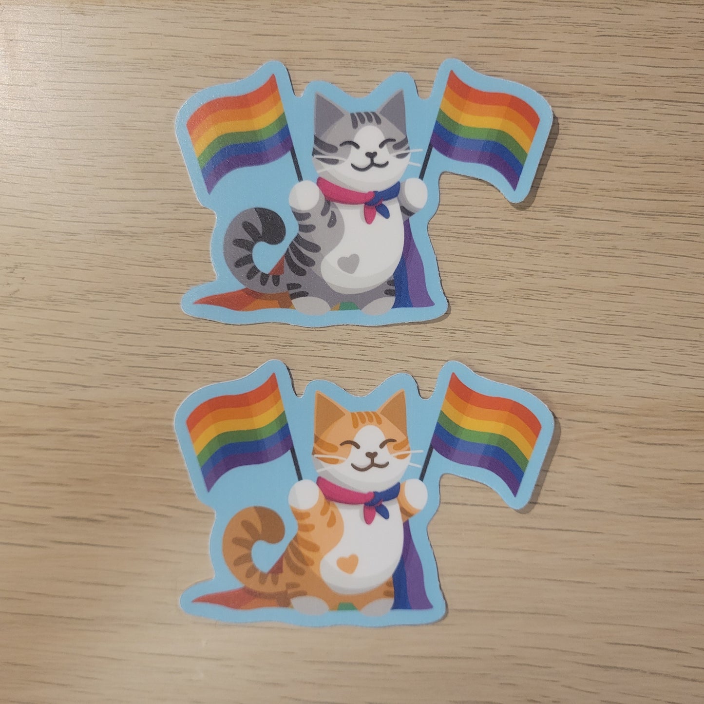 Rainbow Pride Flag Cat Sticker