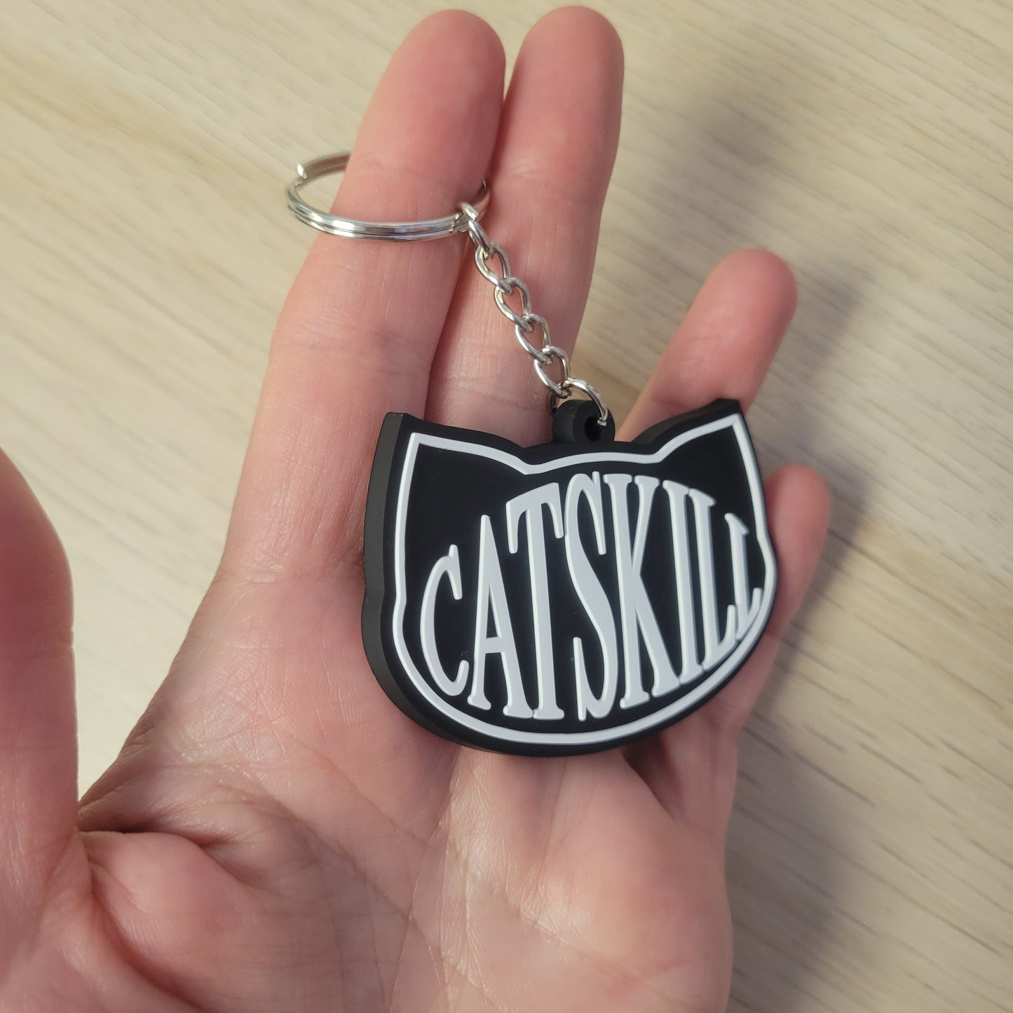 Catskill Cat Head Rubber Keychain