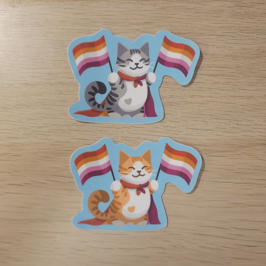 Lesbian Pride Flag Cat Sticker