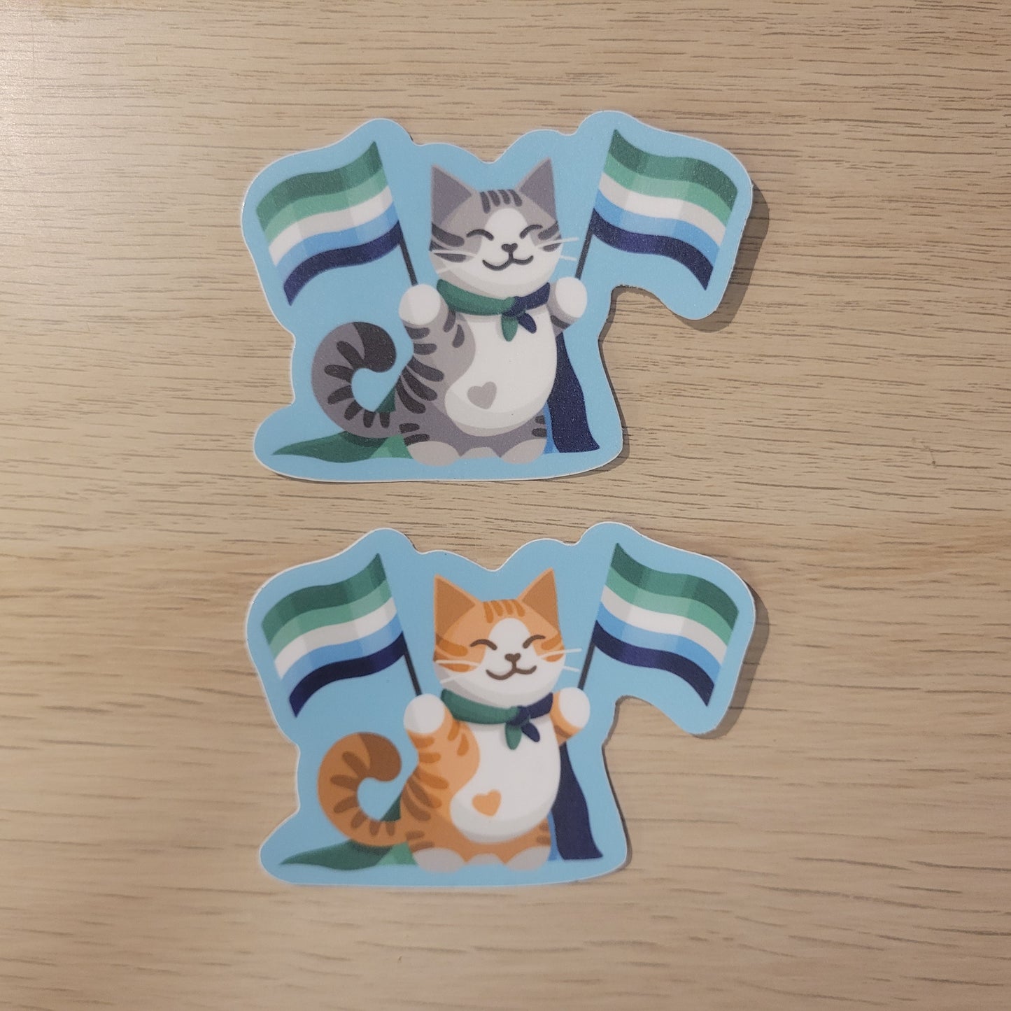 Gay (MLM) Pride Flag Cat Sticker