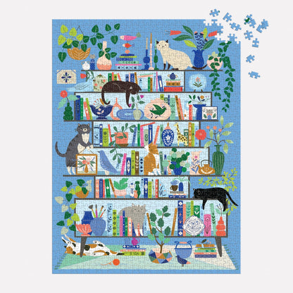 Purrfect Nook Cats & Books 1000 Piece Puzzle
