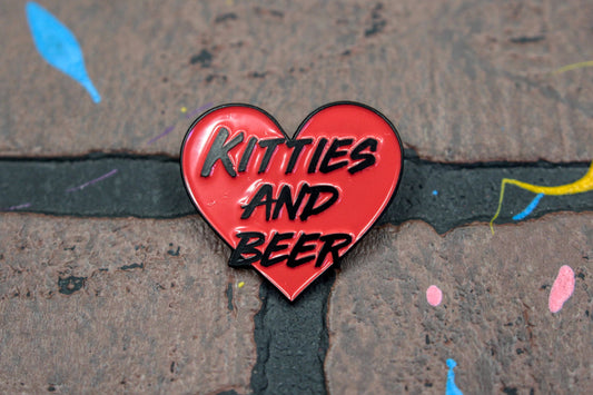 Kitties and Beer Enamel Pin