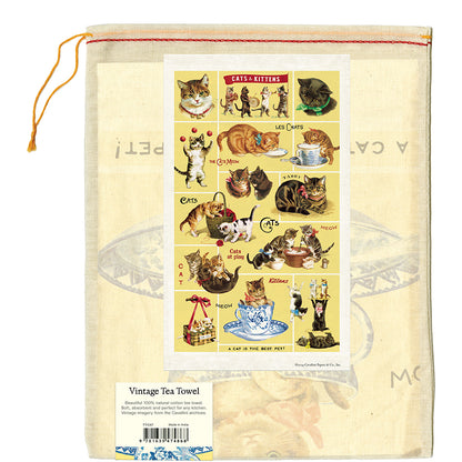 Vintage Cats & Kittens Tea Towel
