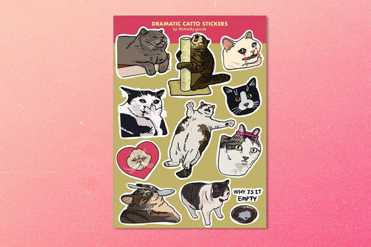 Cat Sticker Sheet - Dramatic Cats