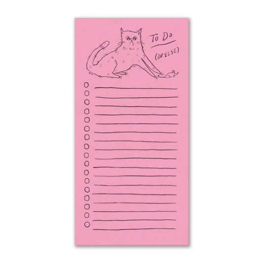 To Do (Or Else) Mad Cat Notepad
