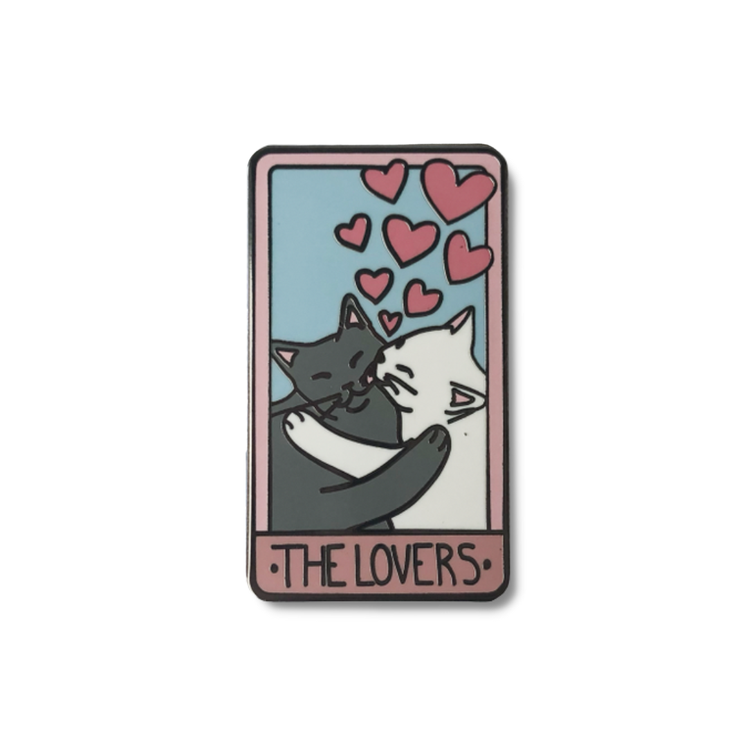 Cat Tarot Enamel Pin - The Lovers