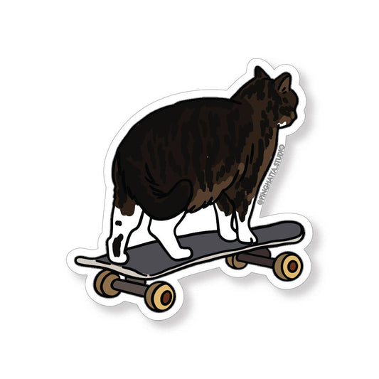 Skateboard Cat Meme Die-Cut Sticker