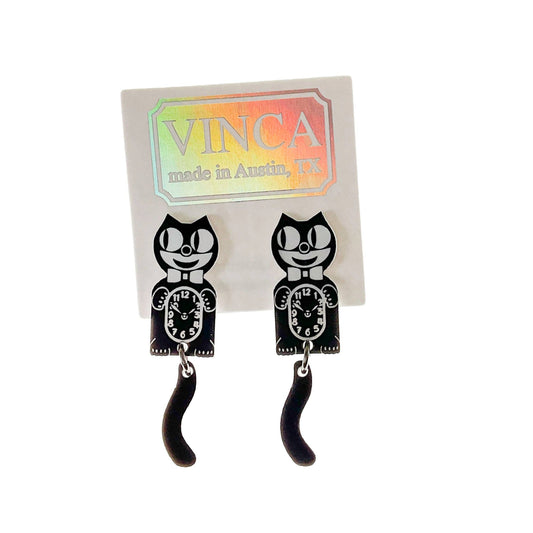 Black Kitten CLAW-K Officially licensed Kit-Cat Klock® earrings