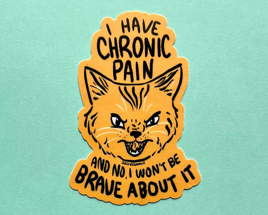 Chronic Pain Cat Vinyl Sticker