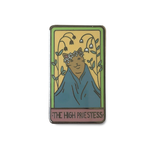 Cat Tarot Enamel Pin - The High Priestess
