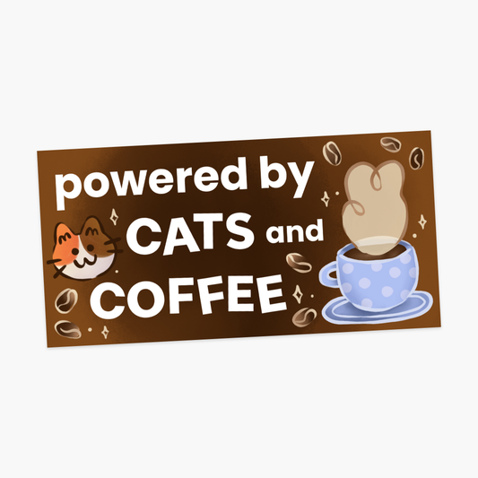 Powered by Cats & Coffee Bumper Sticker