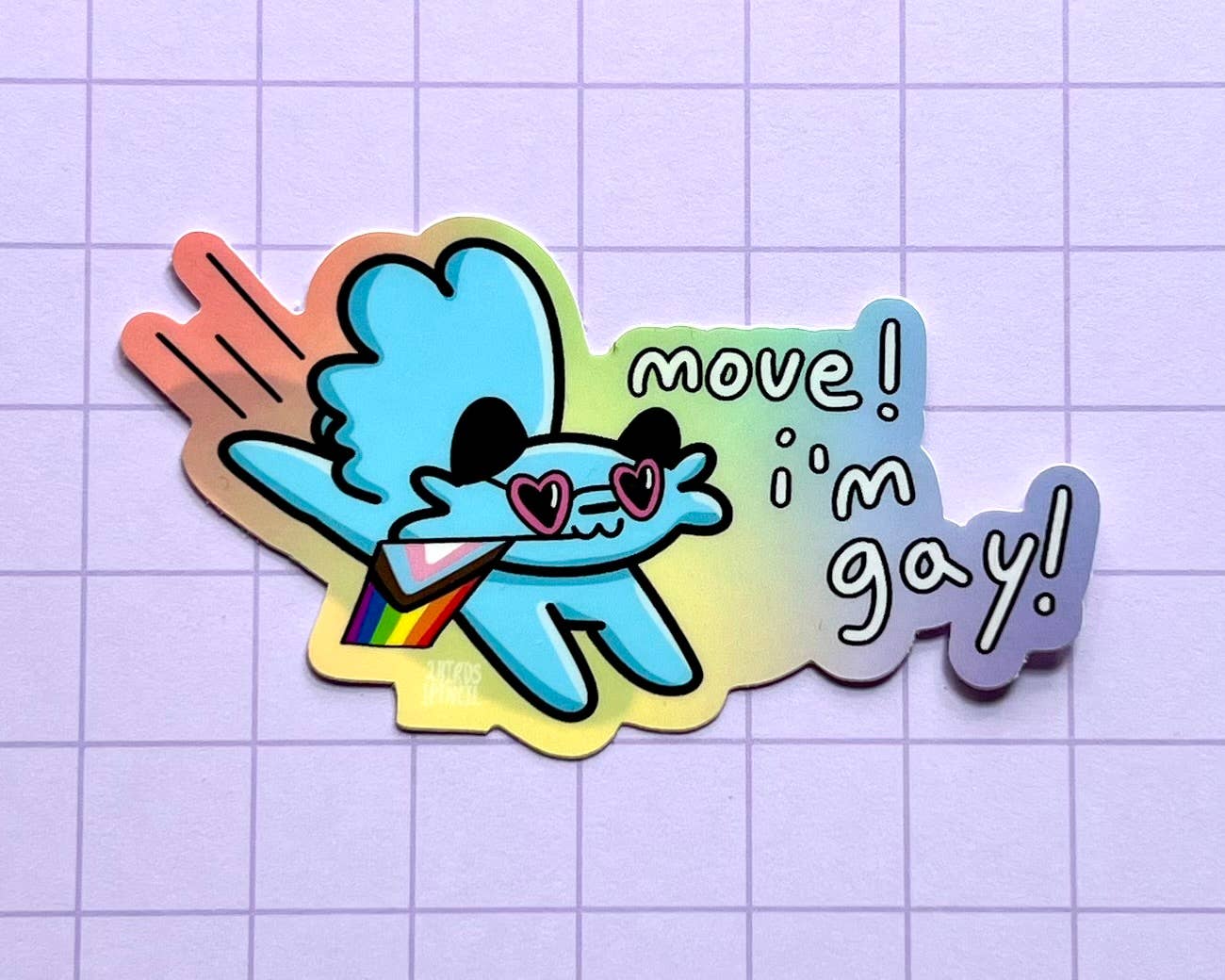 Move! I’m Gay! Blue Cat Vinyl Sticker
