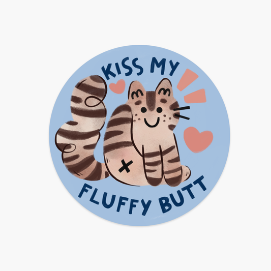 Kiss My Fluffy Butt Sticker