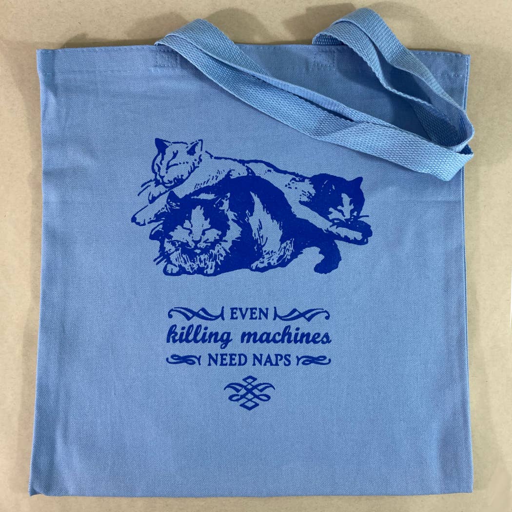 Even Killing Machines Need Naps Canvas Cat Tote Bag