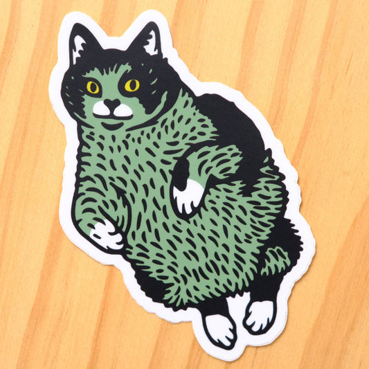 Green Chonker Cat Sticker