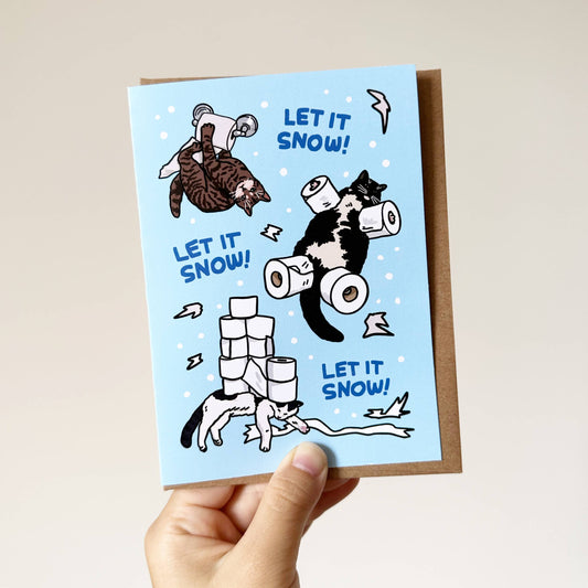 Let It Snow Toilet Paper Cats Card