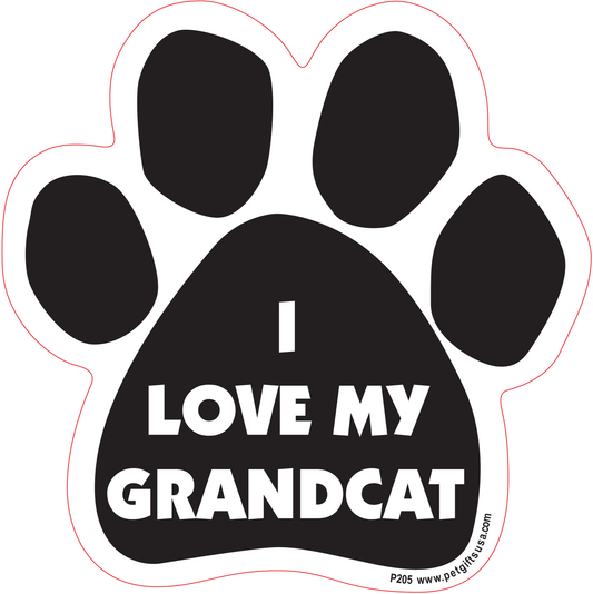 I Love My Grandcat Paw Shaped Car Magnet