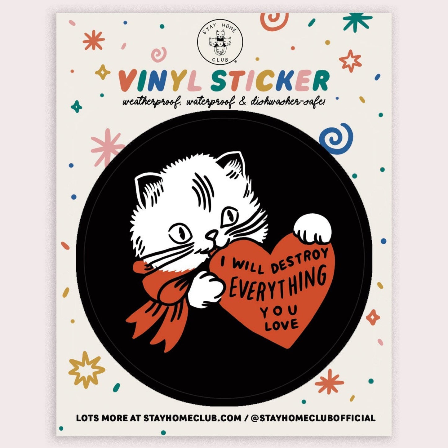 This is fine sticker - cats - Peace, Love & Happiness Club