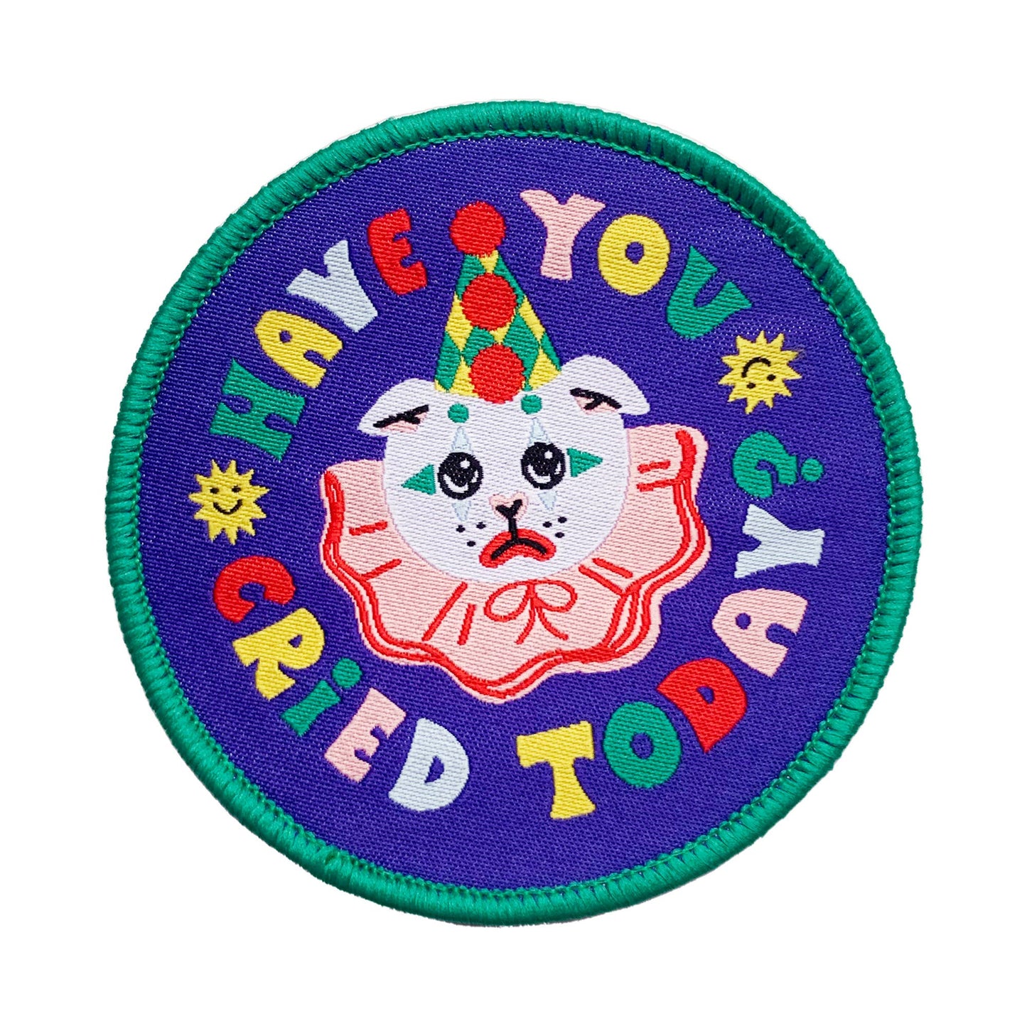Have You Cried Today? Clown Cat Iron-On Patch