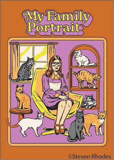 My Family Portrait Woman with Cats Magnet