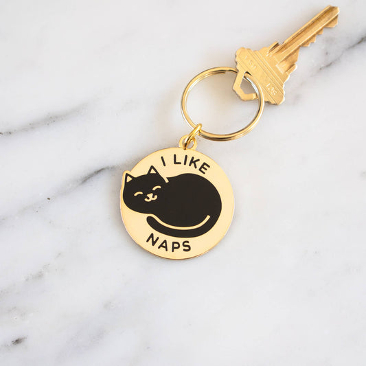 I Like Naps Cat Keychain