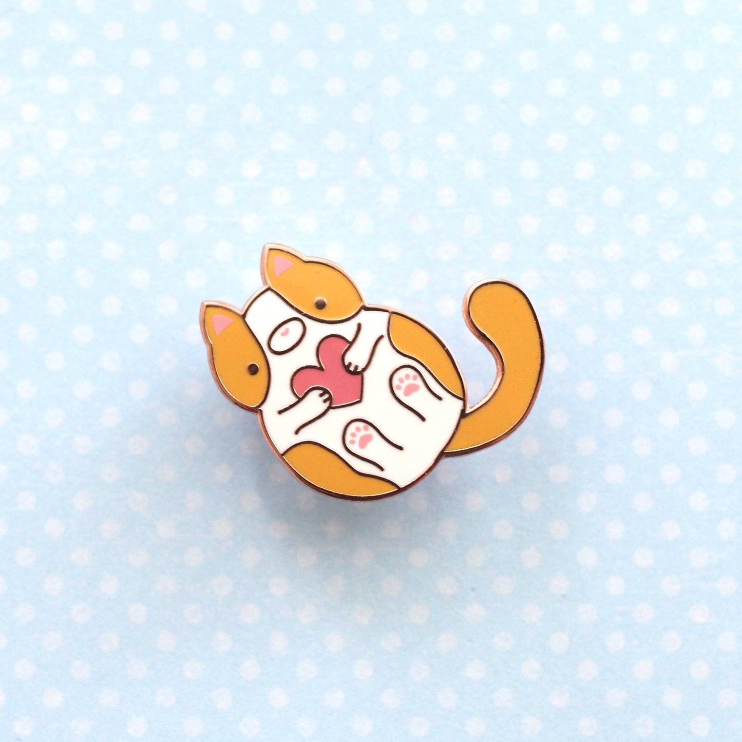 Orange and White Cat Enamel Pin