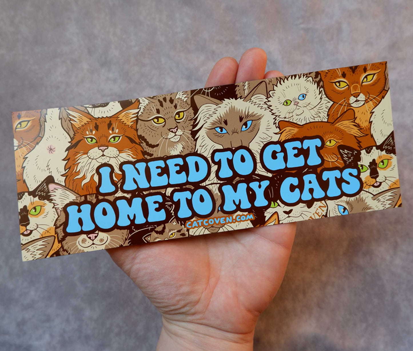 I Need To Get Home To My Cats - Car Bumper Magnet
