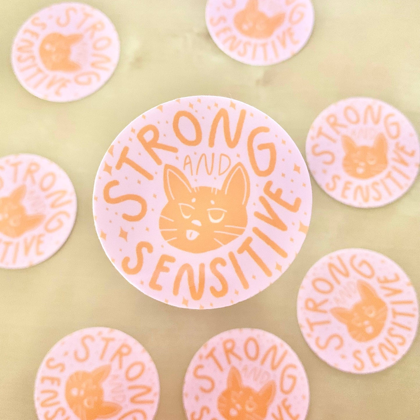 Strong & Sensitive Cat Mental Health Sticker