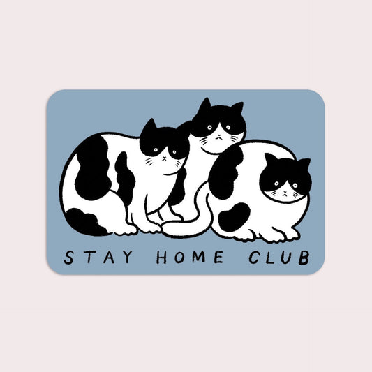 Stay Home Club 3 Tuxedo Cats Vinyl Sticker