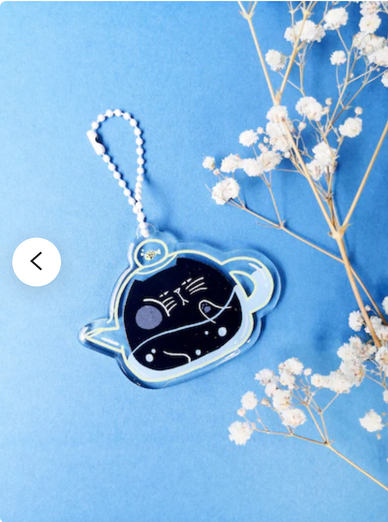 Tea Pot Cat Keychain