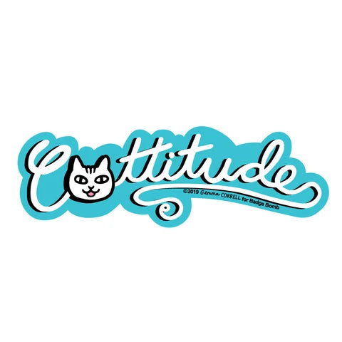 Cattitude Rocker Cat Sticker