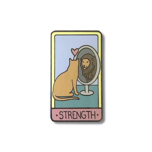 Cat Tarot Enamel Pin - Strength