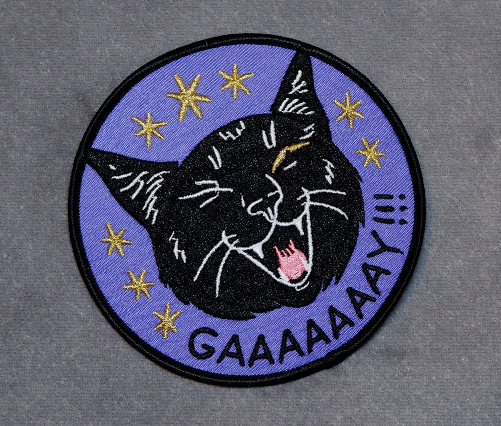 Gay Cat Embroidered Iron-On Patch