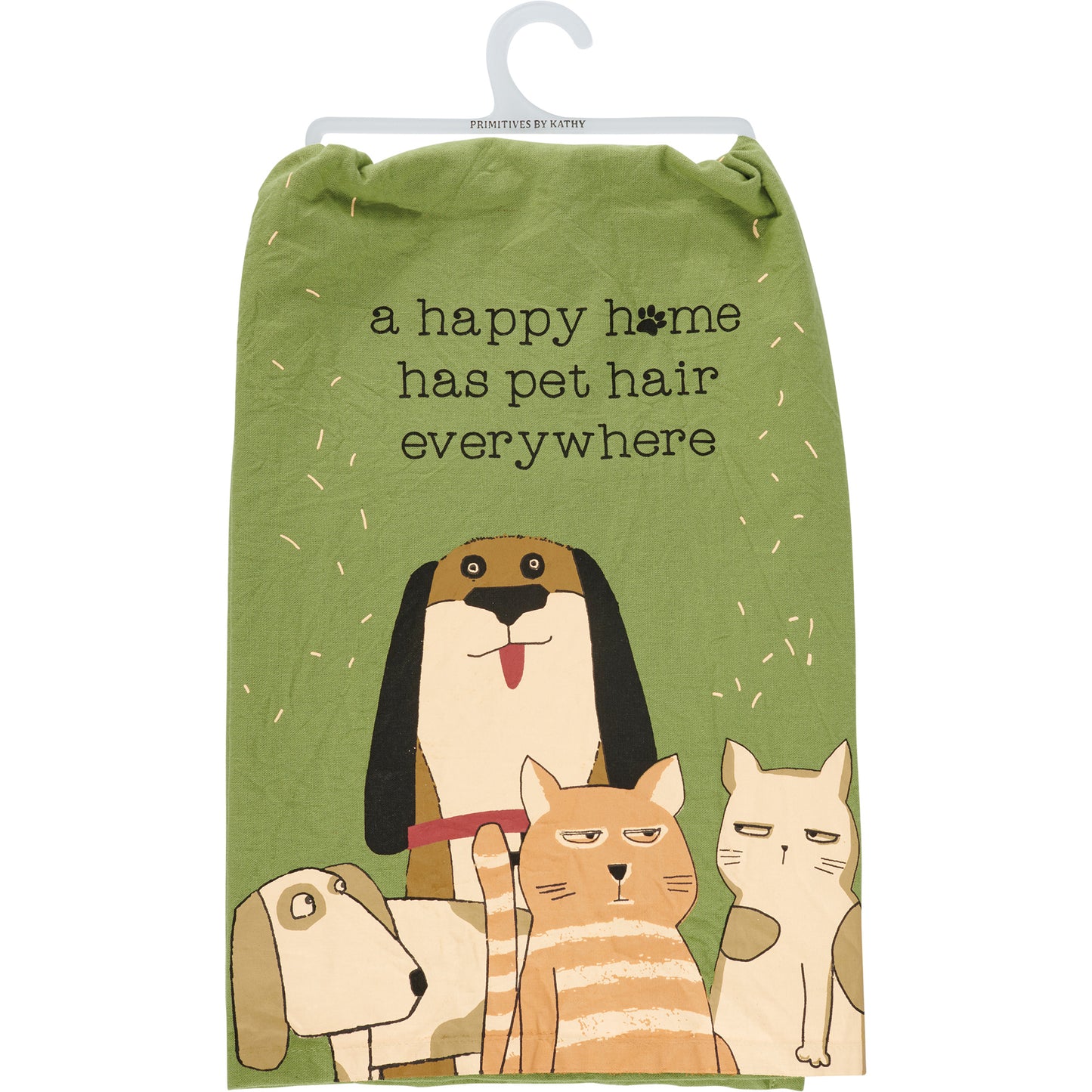 A Happy Home Has Pet Hair Everywhere Tea Towel