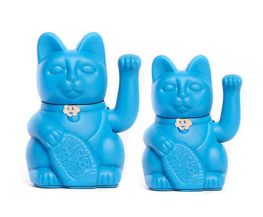 Lucky Cat Maneki Neko Figurine (Blue)