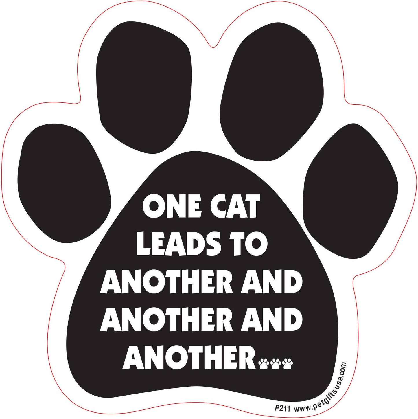 One Cat Leads to Another... Paw Shaped Car Magnet