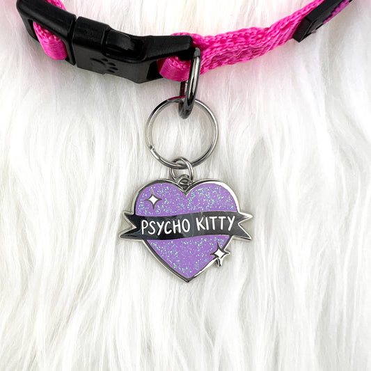 Psycho Kitty Cat Collar Tag