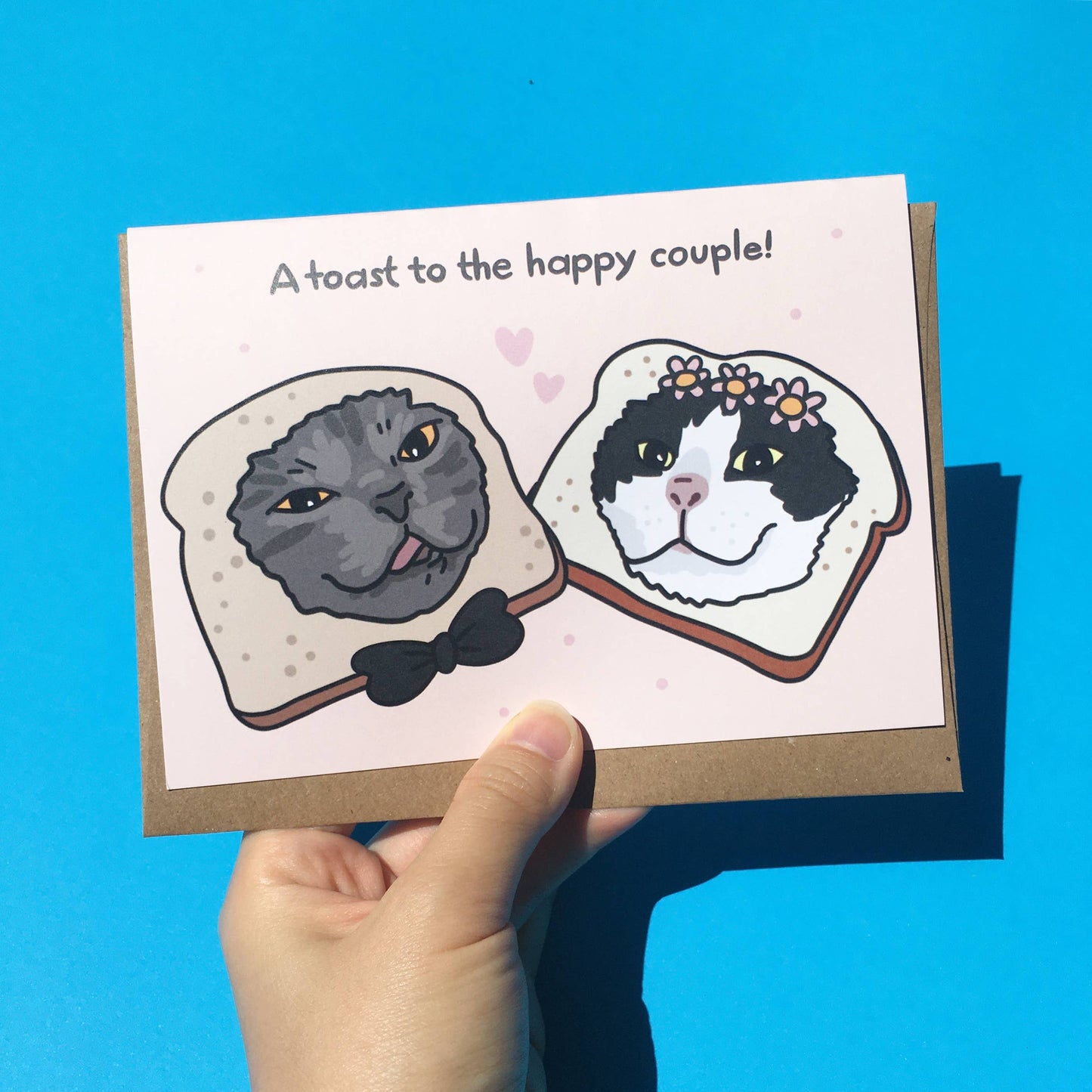 A Toast to the Happy Couple Bread Cats Card