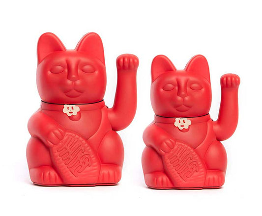 Lucky Cat Maneki Neko Figurine (Red)