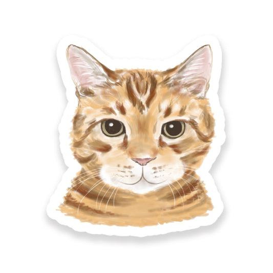 Kitty Town Coffee Sticker - Orange Tabby Cat “Roy”