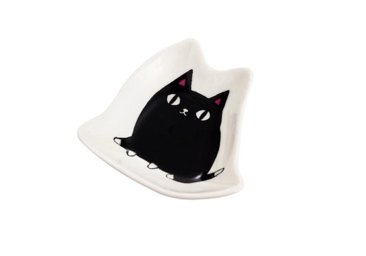 Neko Sankyodai Porcelain Mini Dish (Black Cat - Kuro)