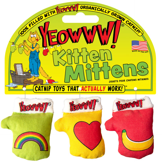 Yeowww! Kitten Mittens 3pk Catnip Toys