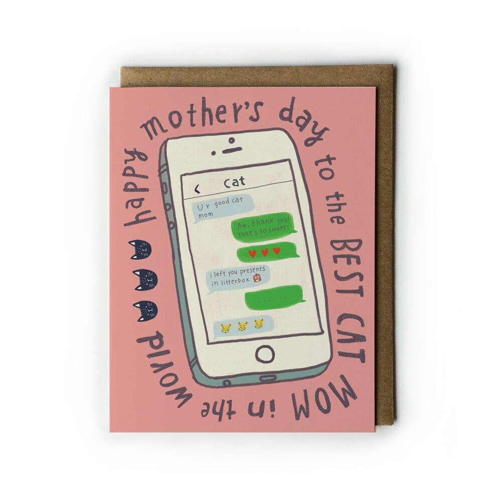 Happy Mother’s Day Cat Mom Text Card