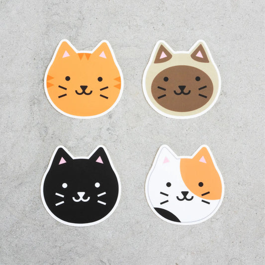 Cat Face Stickers (Choose from 7 designs) (Everyday Olive)